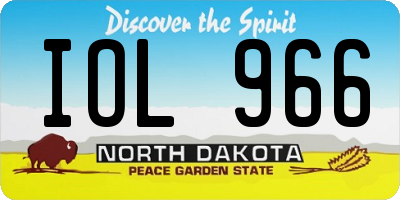 ND license plate IOL966