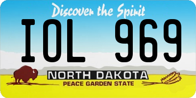 ND license plate IOL969