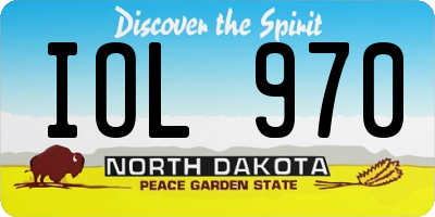 ND license plate IOL970