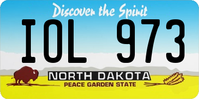 ND license plate IOL973