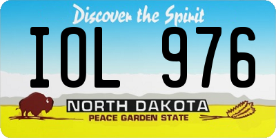 ND license plate IOL976