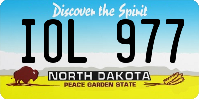 ND license plate IOL977