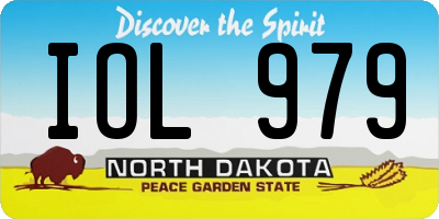 ND license plate IOL979