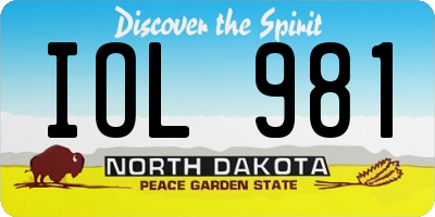 ND license plate IOL981