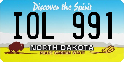 ND license plate IOL991