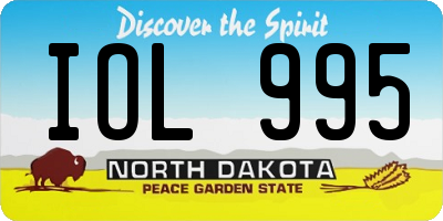 ND license plate IOL995