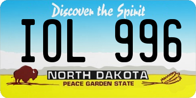 ND license plate IOL996
