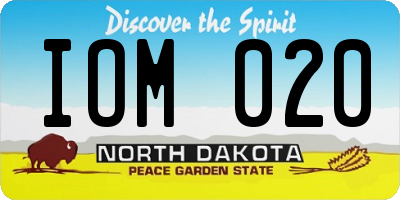 ND license plate IOM020