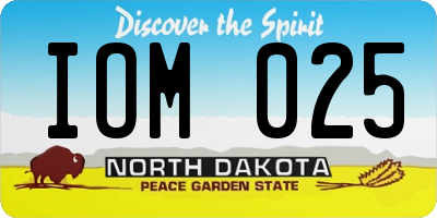 ND license plate IOM025