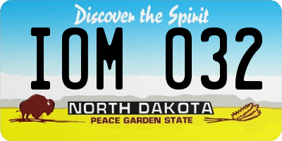 ND license plate IOM032