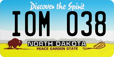 ND license plate IOM038