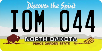 ND license plate IOM044