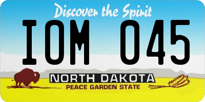 ND license plate IOM045