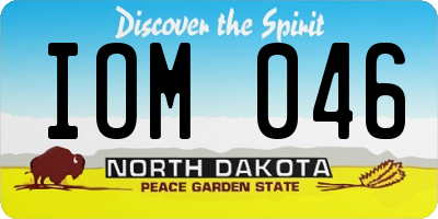 ND license plate IOM046