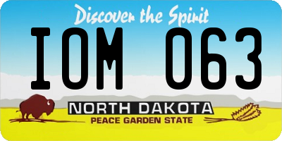 ND license plate IOM063