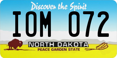 ND license plate IOM072