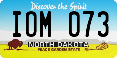 ND license plate IOM073
