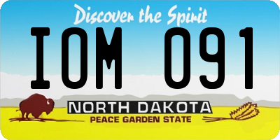 ND license plate IOM091