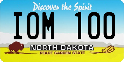 ND license plate IOM100