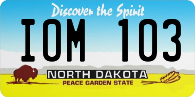 ND license plate IOM103