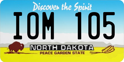ND license plate IOM105