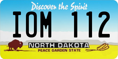 ND license plate IOM112