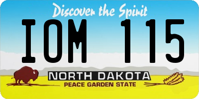 ND license plate IOM115