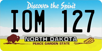ND license plate IOM127