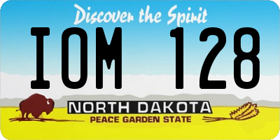 ND license plate IOM128