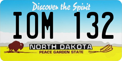 ND license plate IOM132