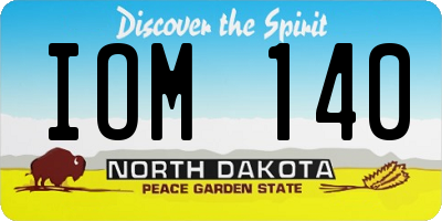 ND license plate IOM140