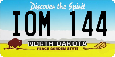 ND license plate IOM144