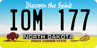 ND license plate IOM177