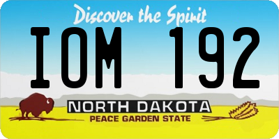 ND license plate IOM192