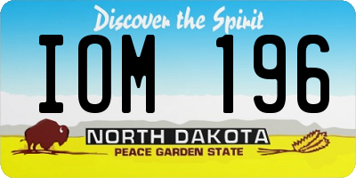 ND license plate IOM196