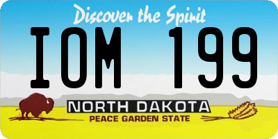 ND license plate IOM199