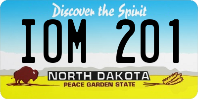 ND license plate IOM201