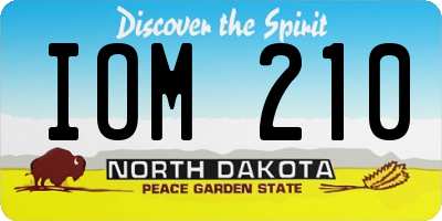 ND license plate IOM210