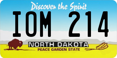 ND license plate IOM214