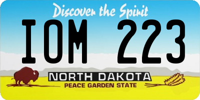 ND license plate IOM223