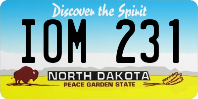 ND license plate IOM231