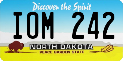 ND license plate IOM242