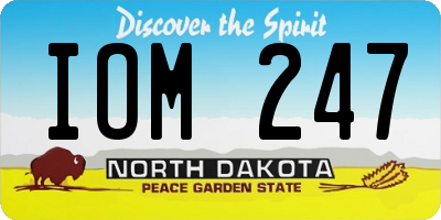 ND license plate IOM247