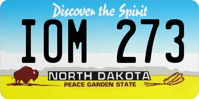 ND license plate IOM273