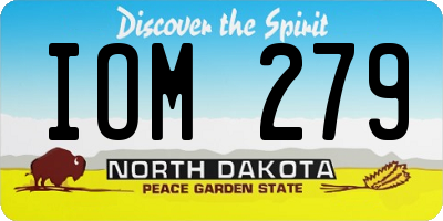ND license plate IOM279