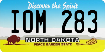 ND license plate IOM283