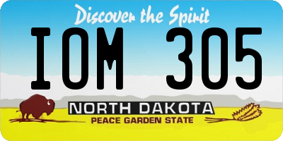 ND license plate IOM305