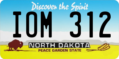 ND license plate IOM312