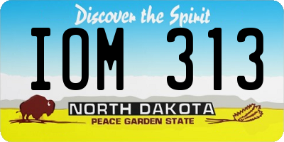 ND license plate IOM313