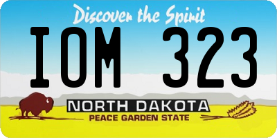 ND license plate IOM323